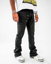 PREME - STACKED FLAIR MULTI WAISTBAND BLACK